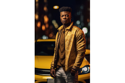 Young black man with red luxury, a Person Photo by Lermont51