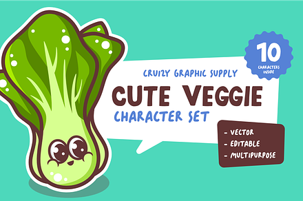 Cute Veggie - Character Set