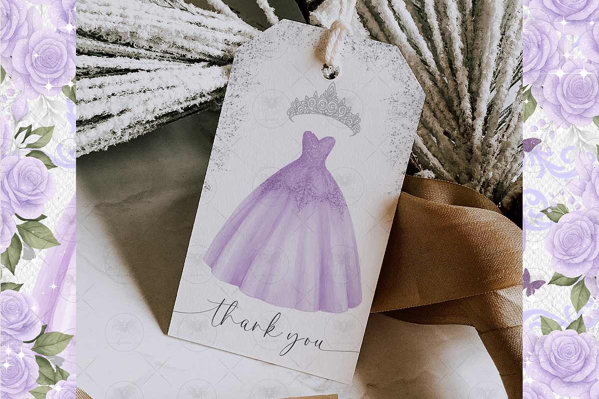 Princess Quinceañera Purple Clipart, an Illustration by BigCakeBee (Photo 2 of 3)