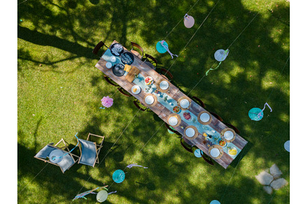 Top view of summer garden party in a, a Holiday Photo by HalfPoint