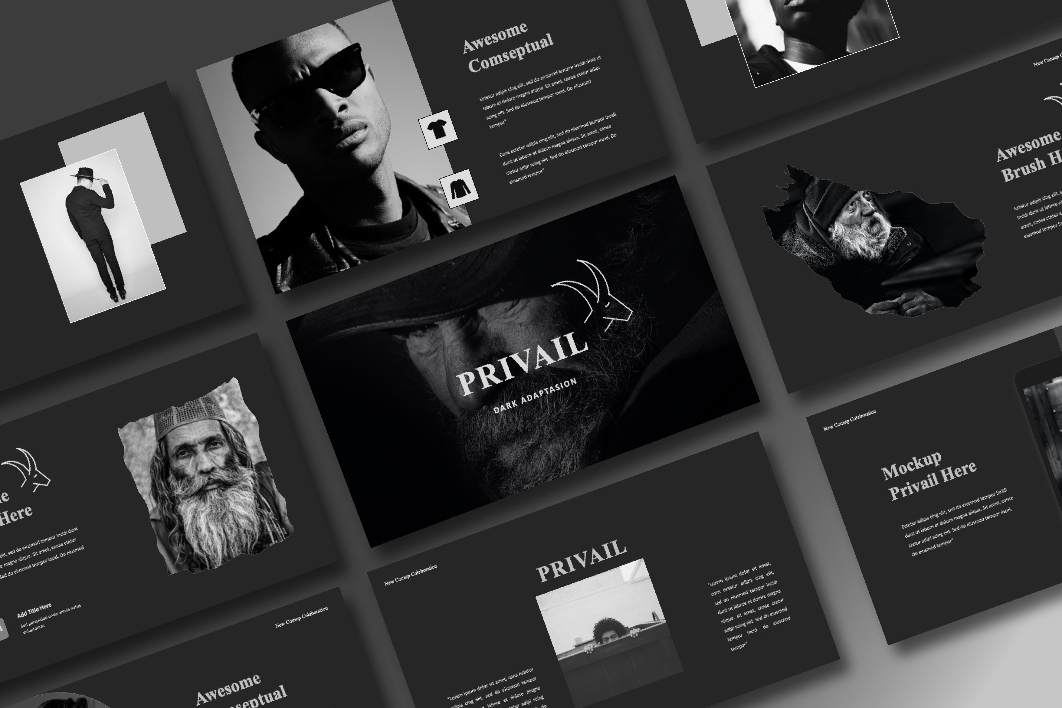 Privail Dark Theme PowerPoint, a Presentation Template by Overcloud