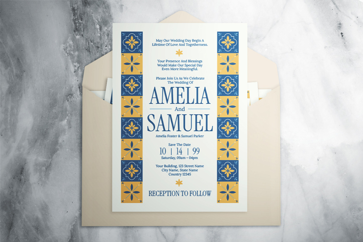 Geometric Wedding Invitation Suite, an Invitation Template by The Good Store (Photo 2 of 4)