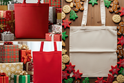 Christmas Tote Bag - Bundle 100 JPG, a Household Mockup by KennedyStudio (Thumbnail 3 of 16)