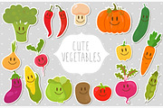 Cute fresh vegetables. Kawaii, a Healthcare Illustration by Helen Sko (Thumbnail 1 of 4)