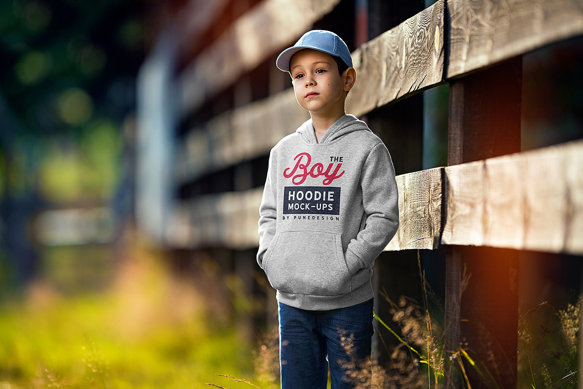 Boy Hoodie Mock-Up, a Hoody Mockup by PuneDesign (Photo 2 of 5)