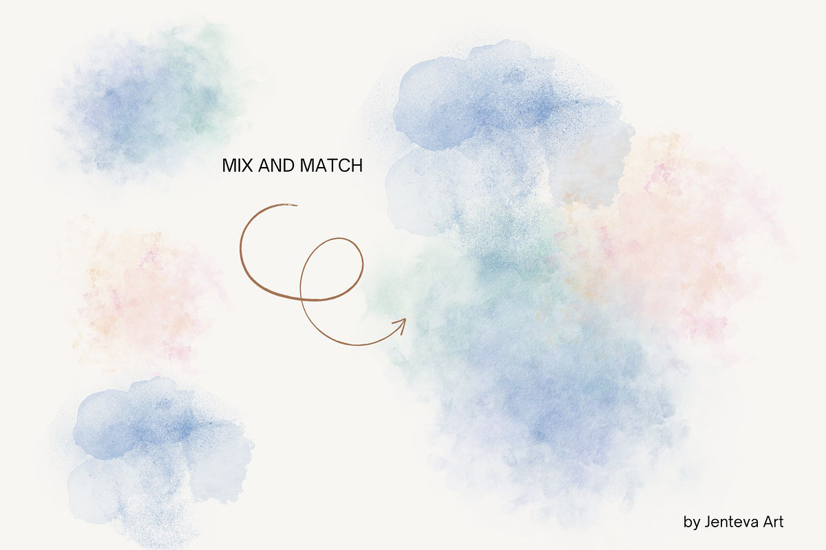 100 Watercolor Abstract Stains, a Texture Illustration by Jenteva Art (Photo 16 of 17)