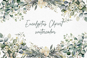 Greenery Watercolor PNG Eucalyptus, a Decorative Illustration by LeCoqDesign (Thumbnail 1 of 5)