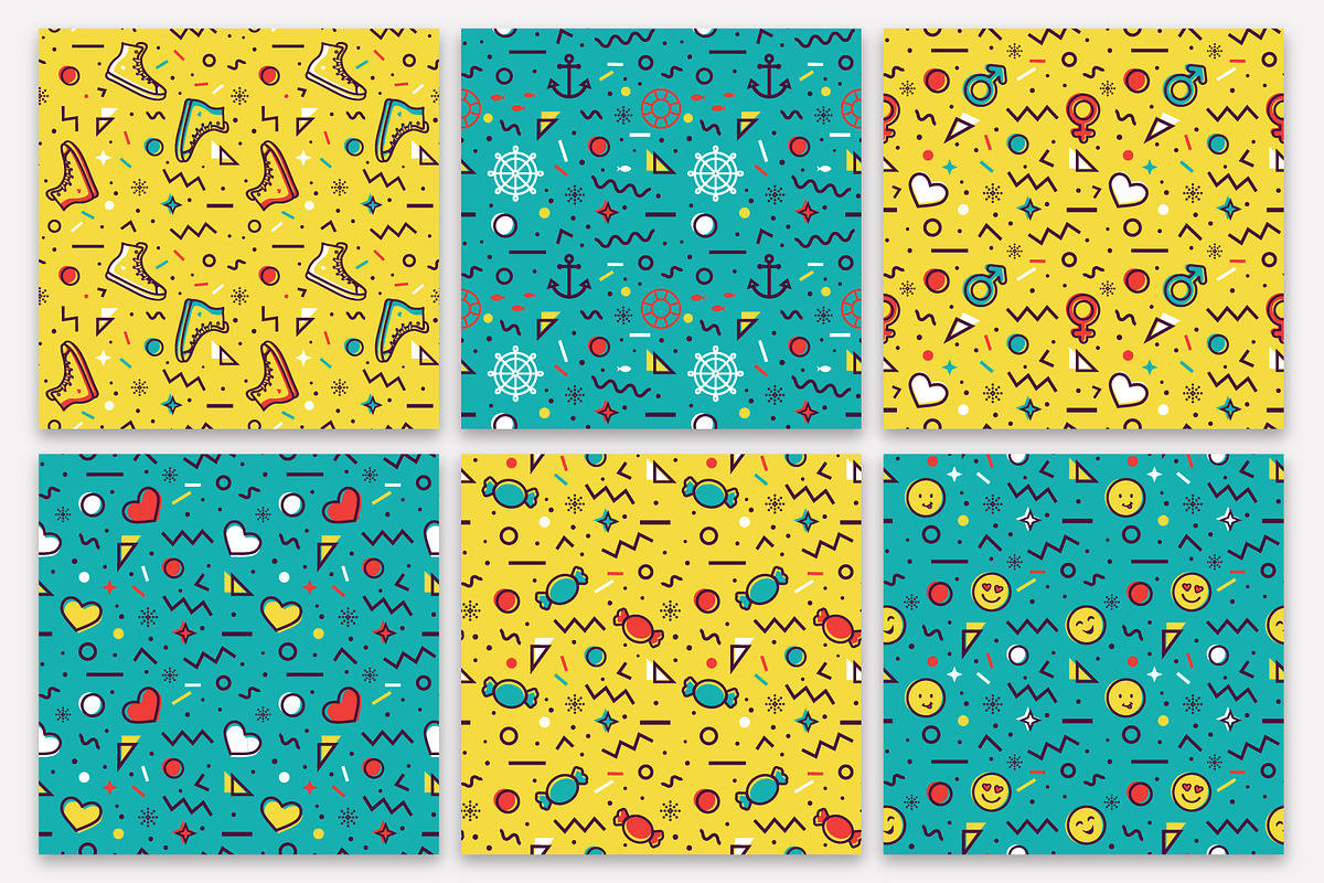 Nineties Patterns Collection, a Pattern Graphic by JuliaMalinovskaya (Photo 6 of 8)