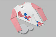Girl Full Sleeve Crew Tee Mockups, a Shirt Mockup by megostudi0 (Thumbnail 2 of 7)
