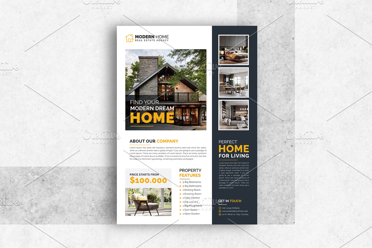 Real Estate Flyer, a Flyer Template by GraphicsBurg (Photo 2 of 5)