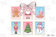 Pink Christmas Stamps Png, a Graphic by Clipart Bloom (Thumbnail 1 of 2)