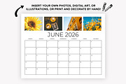 2026 8.5x11 Inch Blank Calendar Temp, a Stationery Template by Running With Foxes (Thumbnail 5 of 8)