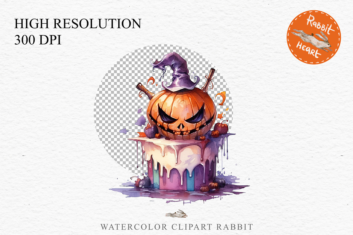 Halloween Cake Spooky Baking Clipart, a Seasonal Illustration by Rabbit Heart (Photo 2 of 10)