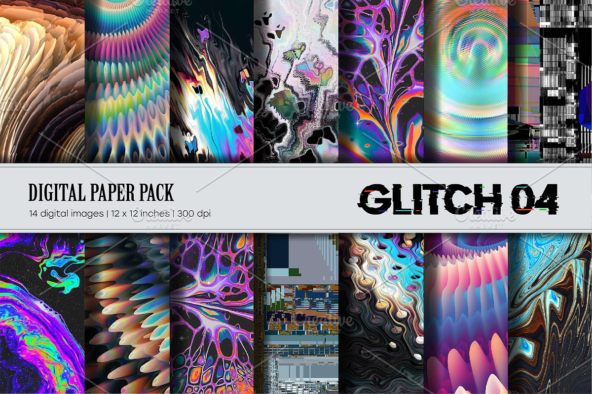 Big Bundle Glitch Psychedelic., a Texture Illustration by KENO Mascots (Photo 5 of 11)