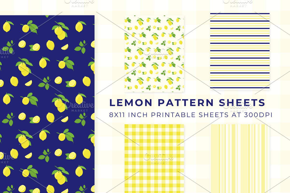 Lemon Patterns & Graphics Bundle, a Pattern Graphic by Fern & Quill (Photo 4 of 7)