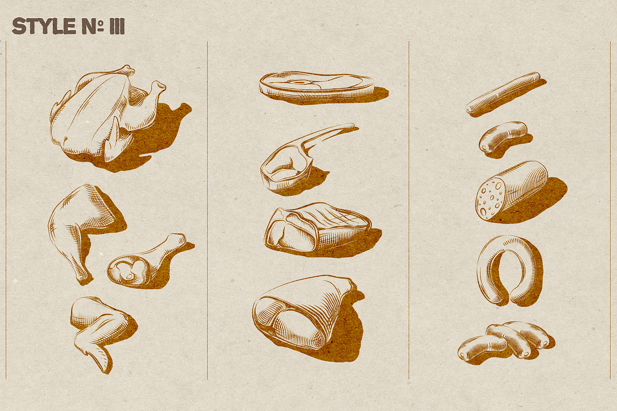 Meat & chicken | Illustration pack, an Animal Illustration by Level up (Photo 4 of 5)