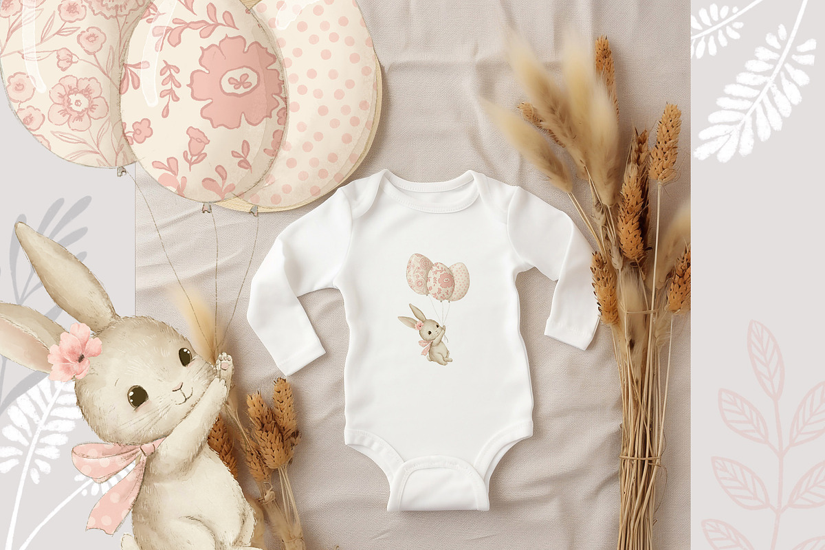 Cute Baby Bunny Easter Clipart, an Animal Illustration by AlenaVlasko stock Market (Photo 5 of 5)