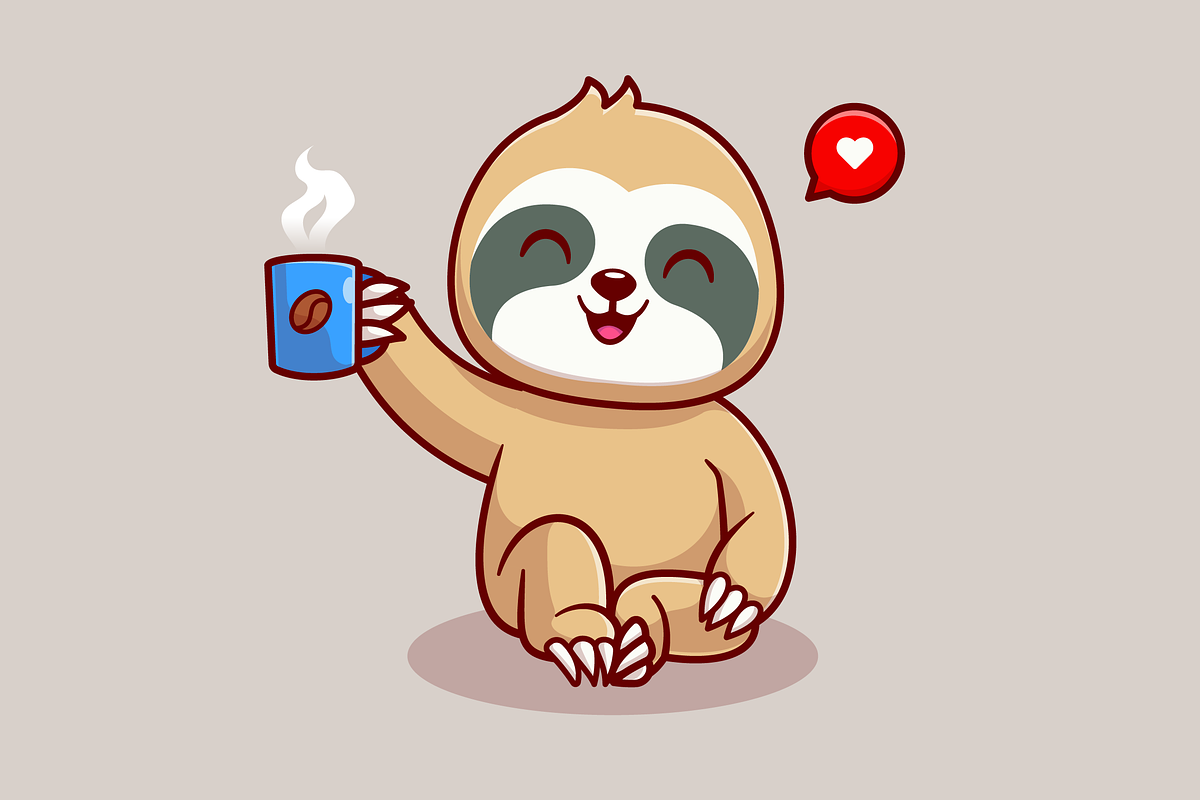 Cute Sloth Drink Coffee Cartoon, an Animal Illustration by Catalyst Labs (Photo 1 of 3)