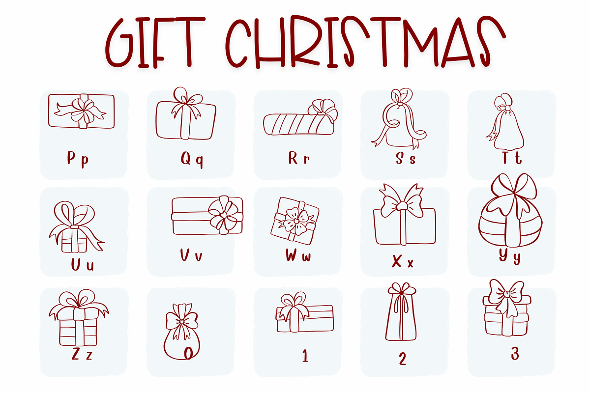 Gift Christmas | Symbols Fonts, a Symbol Font by Sirinart (Photo 5 of 12)