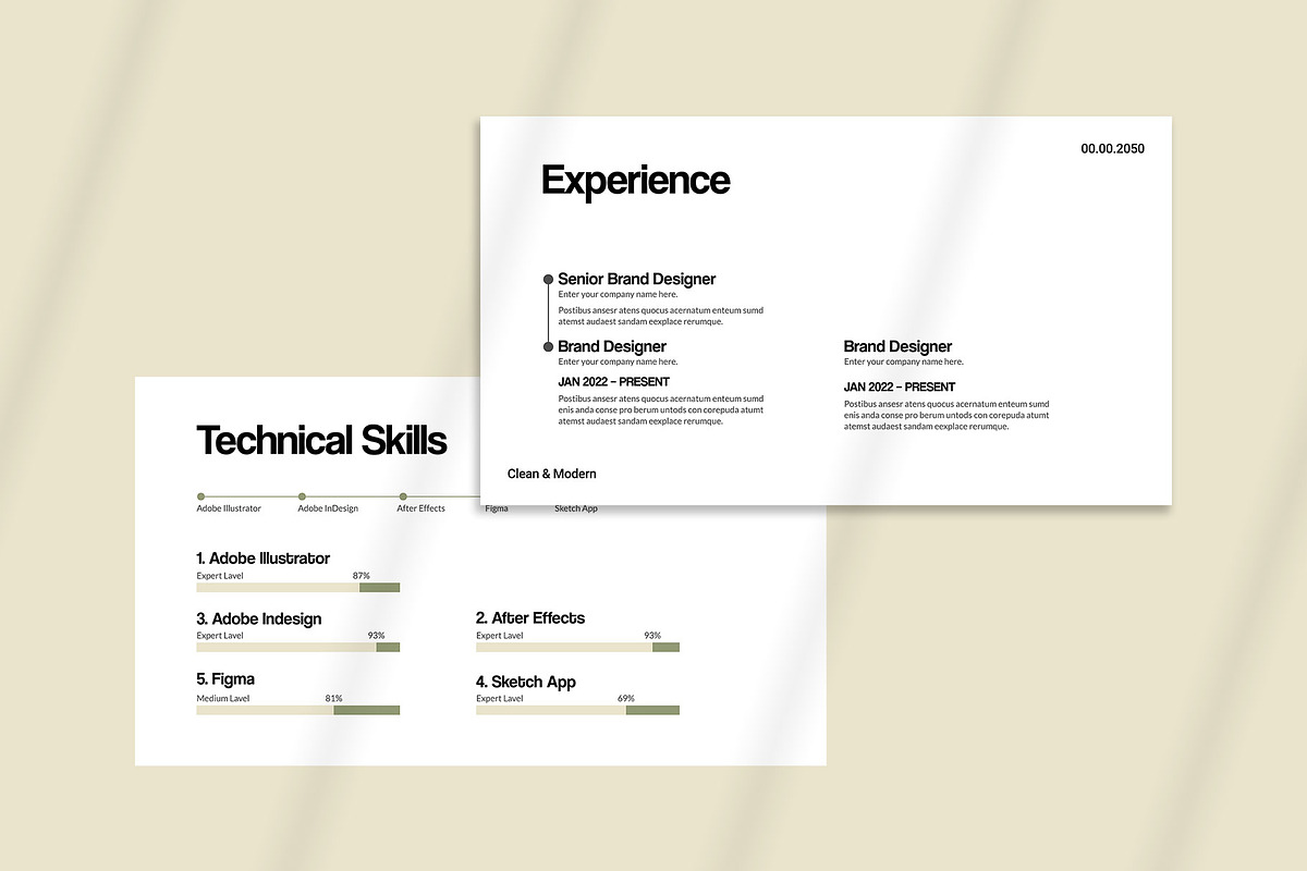 Clean Resume Presentation Template preview 2