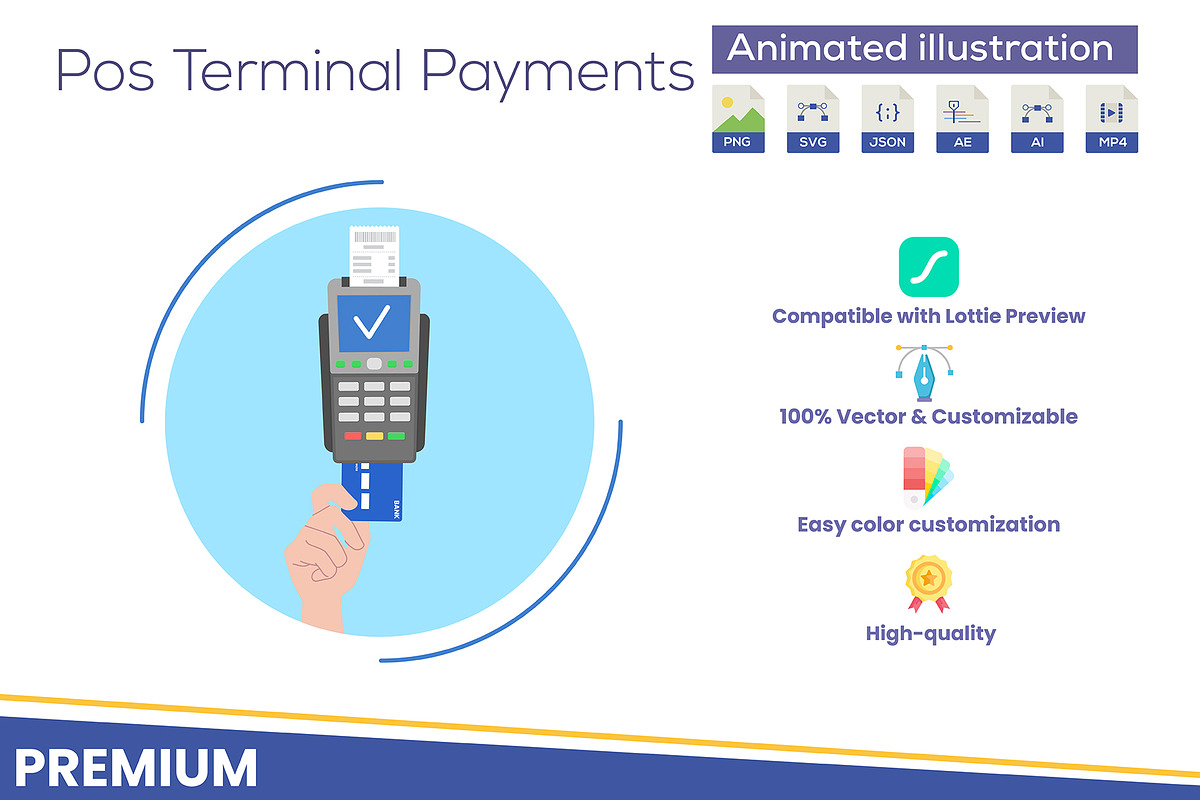 Pos Terminal Payments animation, a Templates & Theme by lottie pro (Photo 1 of 2)