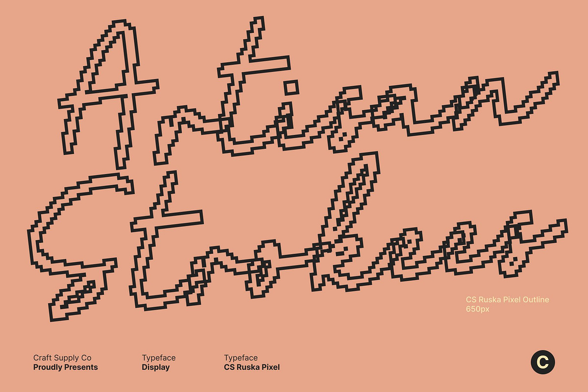 CS Ruska Pixel, a Script Font by Craft Supply Co. (Photo 2 of 8)