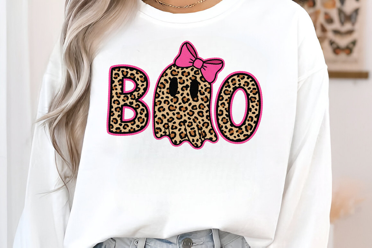 Leopard Ghost Boo Coquette Bow PNG, an Illustration by Craft Nest (Photo 2 of 6)