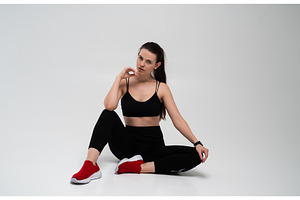 Young woman in black athletic, a Sports & Recreation Photo by volodymyrshtun13795