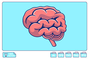 Brain Cartoon Vector Icons, a Person Illustration by Artstorystudio