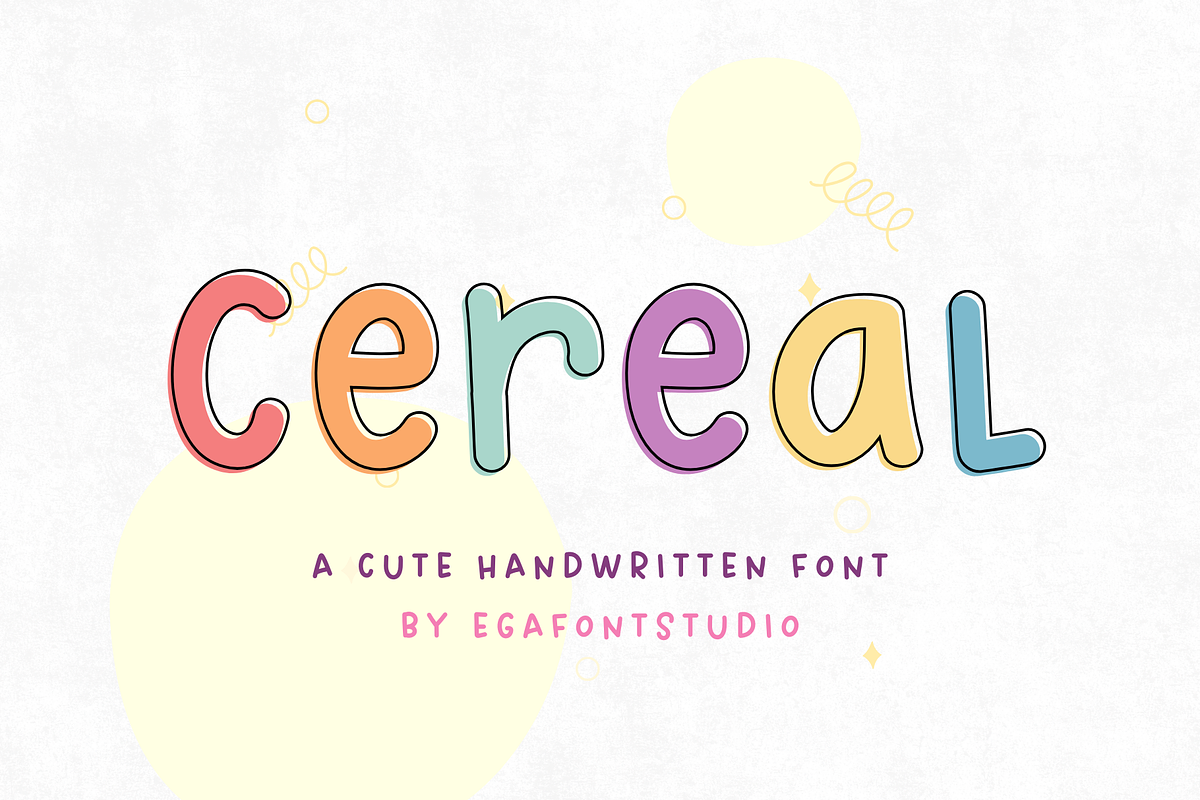 Cereal | Cute Handwritten Font, a Handwritten Font by EGAFontStudio (Photo 1 of 9)