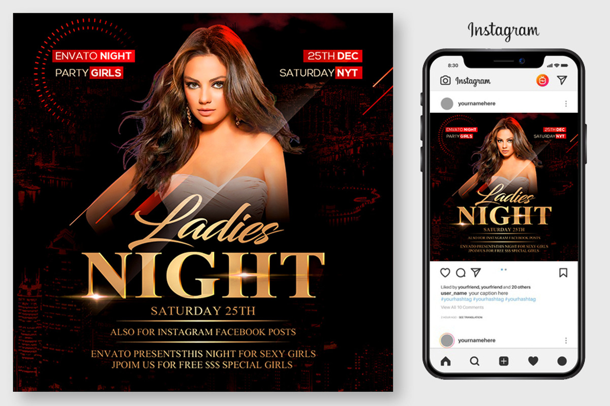100 Night Club Party Flyers Bundle, a Flyer Template by graphicforest (Photo 36 of 72)
