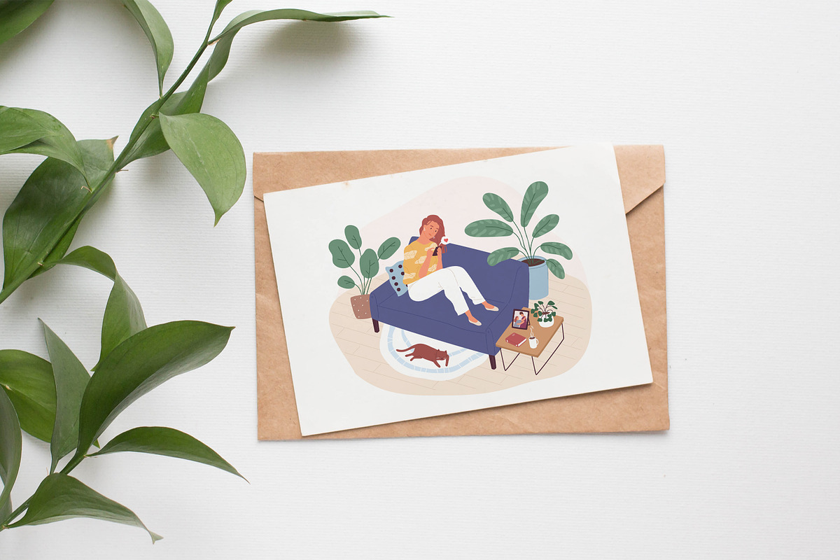 Woman chatting online in dating app, a Person Illustration by Good Studio (Photo 3 of 3)
