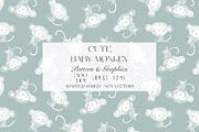 Cute Baby Monkey Seamless Pattern, a Pattern Graphic by StudioGlouna (Thumbnail 1 of 10)