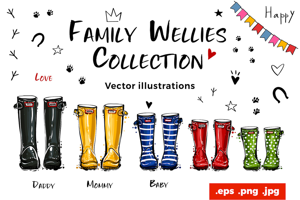 Family Wellie-Boots Collection, an Illustration by Sopelkin (Photo 1 of 7)