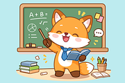 Cartoon Fox Teaching, an Animal Illustration by Artpon Illustration (Thumbnail 3 of 3)