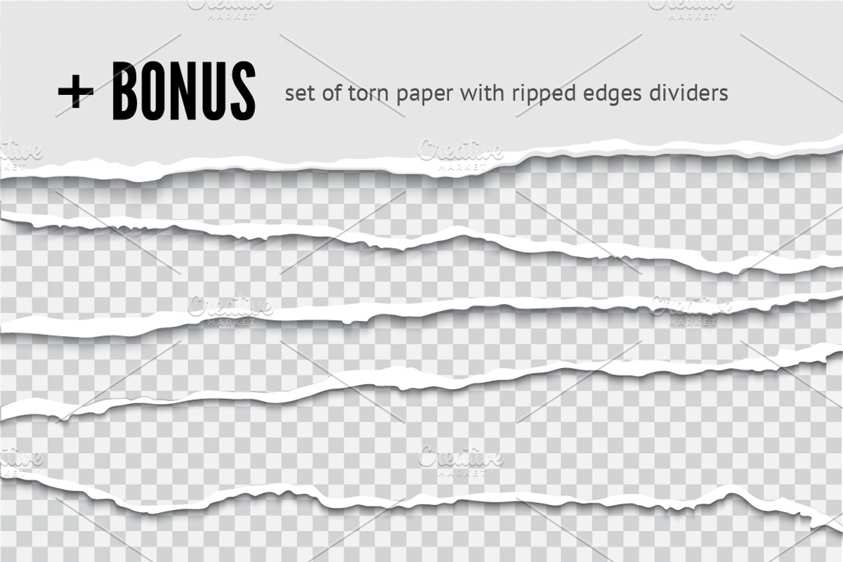 Vector torn paper set. Hole in paper, an Object Graphic by voin_Sveta (Photo 7 of 7)