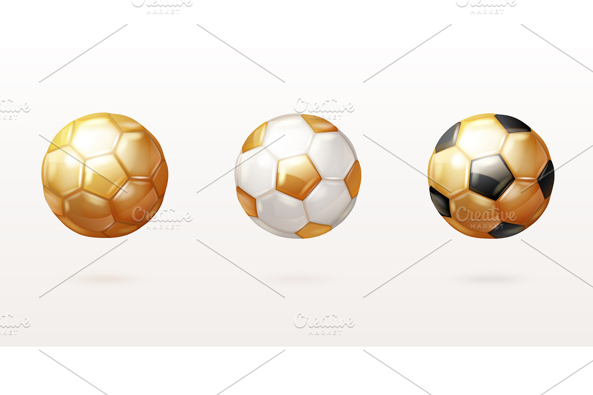 Golden soccer balls. Realistic gold, a Sport Illustration by Stock-Smart-Start