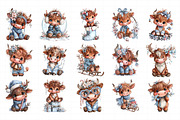 Cute & Funny Festive Highland Cow, an Illustration by Daily.Designs (Thumbnail 5 of 5)