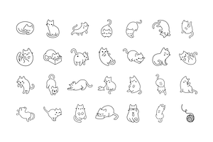 Meowers Icons And Seamless Pattern