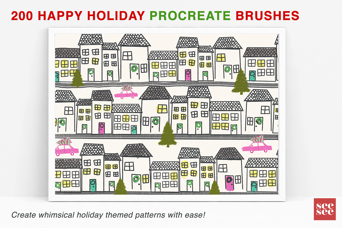 200 Happy Holiday Procreate Brushes, a Brush Add-On by CC CREATIVE CO (Photo 15 of 16)