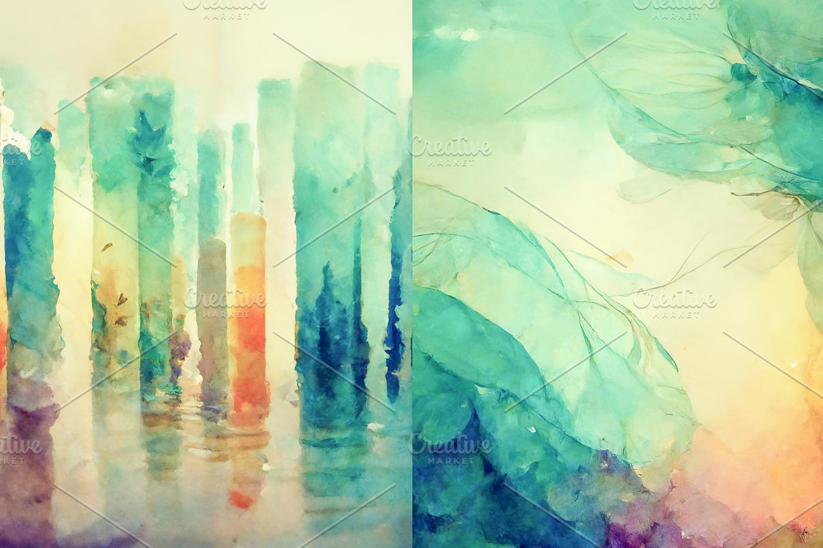 Fresh waters watercolor set, a Texture Graphic by Olha Klein (Photo 2 of 4)