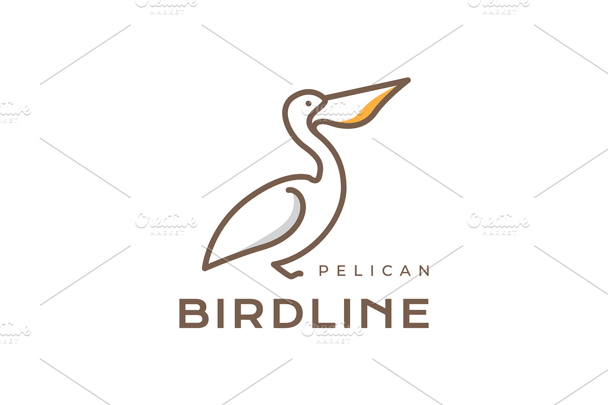 pelican bird big beak simple logo, a Branding & Logo Template by devastd
