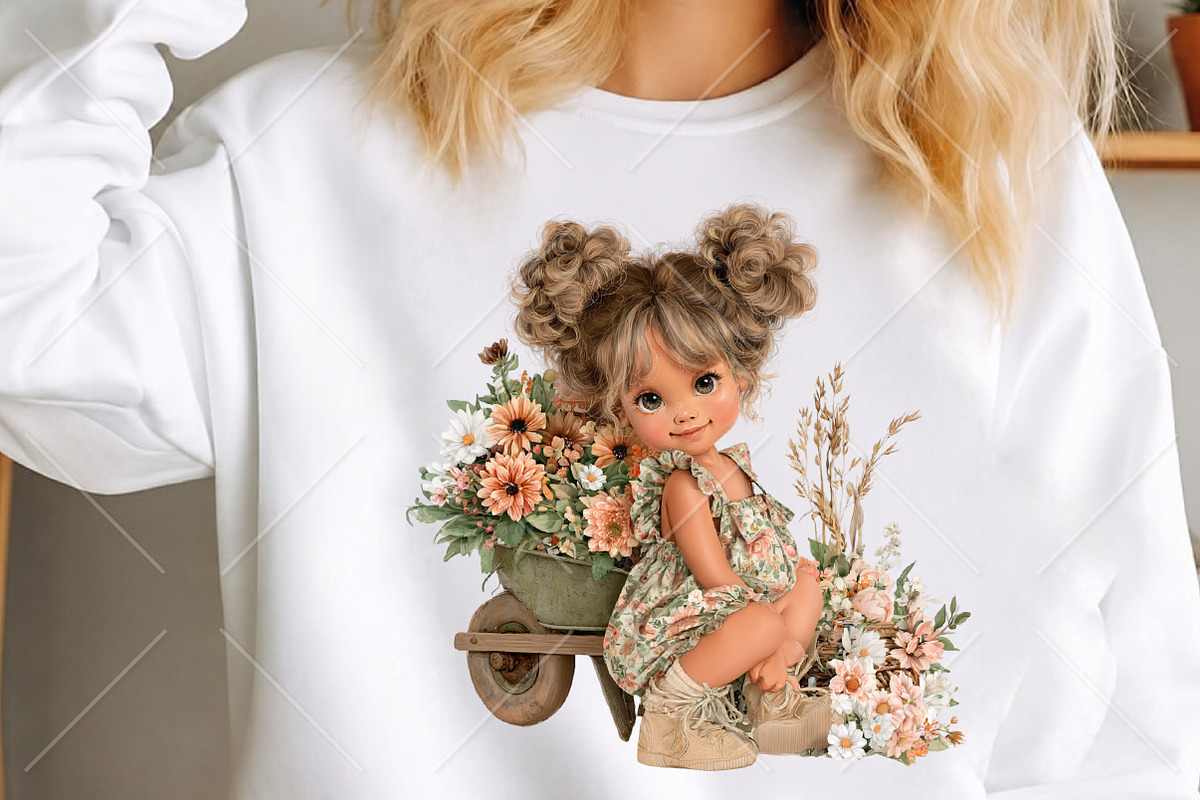 Whimsical Floral Girl PNG Clipart, a Seasonal Illustration by Canvas Craft (Photo 5 of 10)