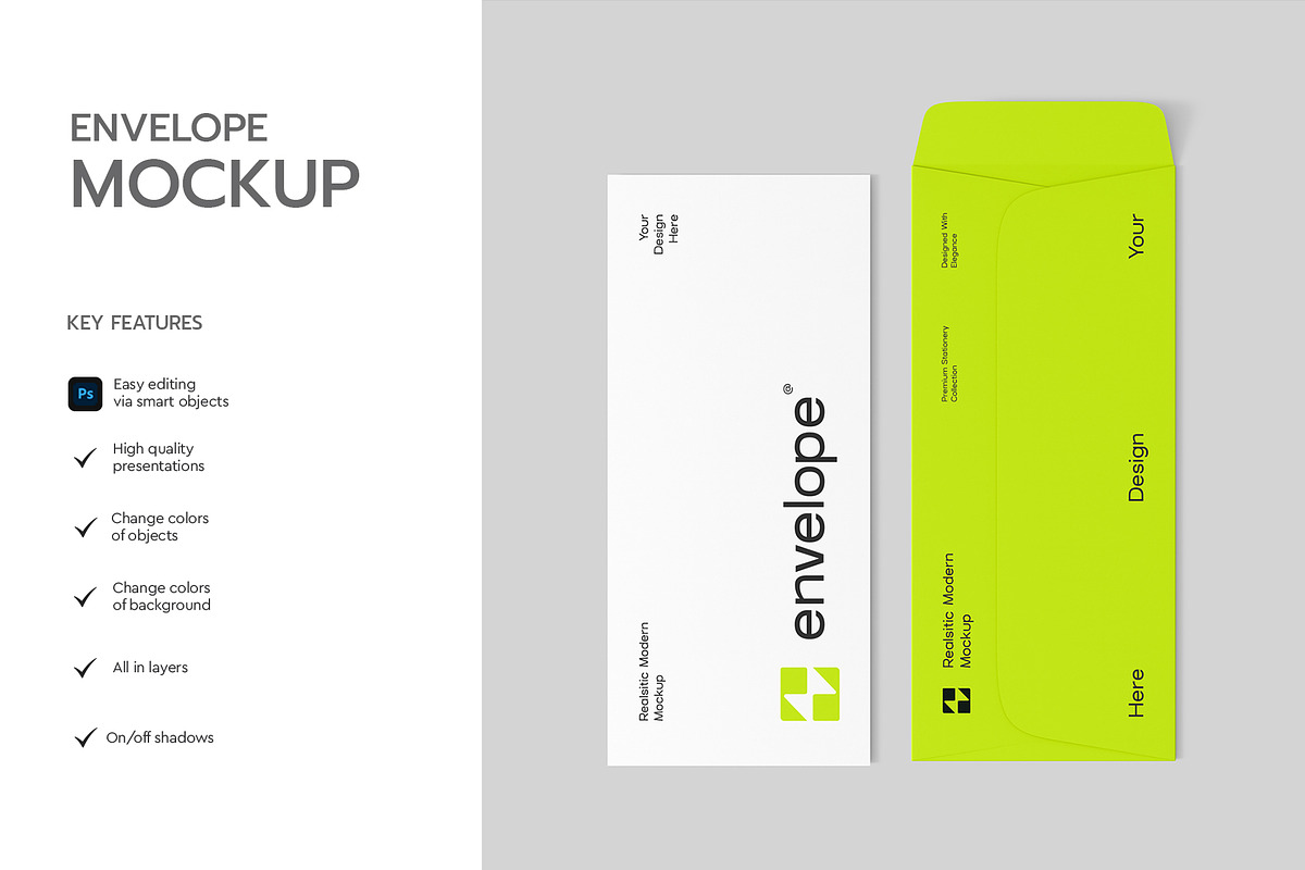 Top View Envelope Mockup