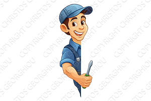 Electrician Handyman Screwdriver, a Person Illustration by Christos Georghiou