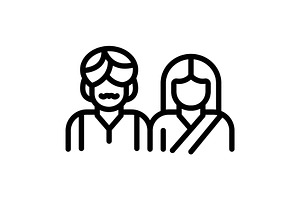 Indians bearded man black icon, an Outline Icon by Creative priyanka