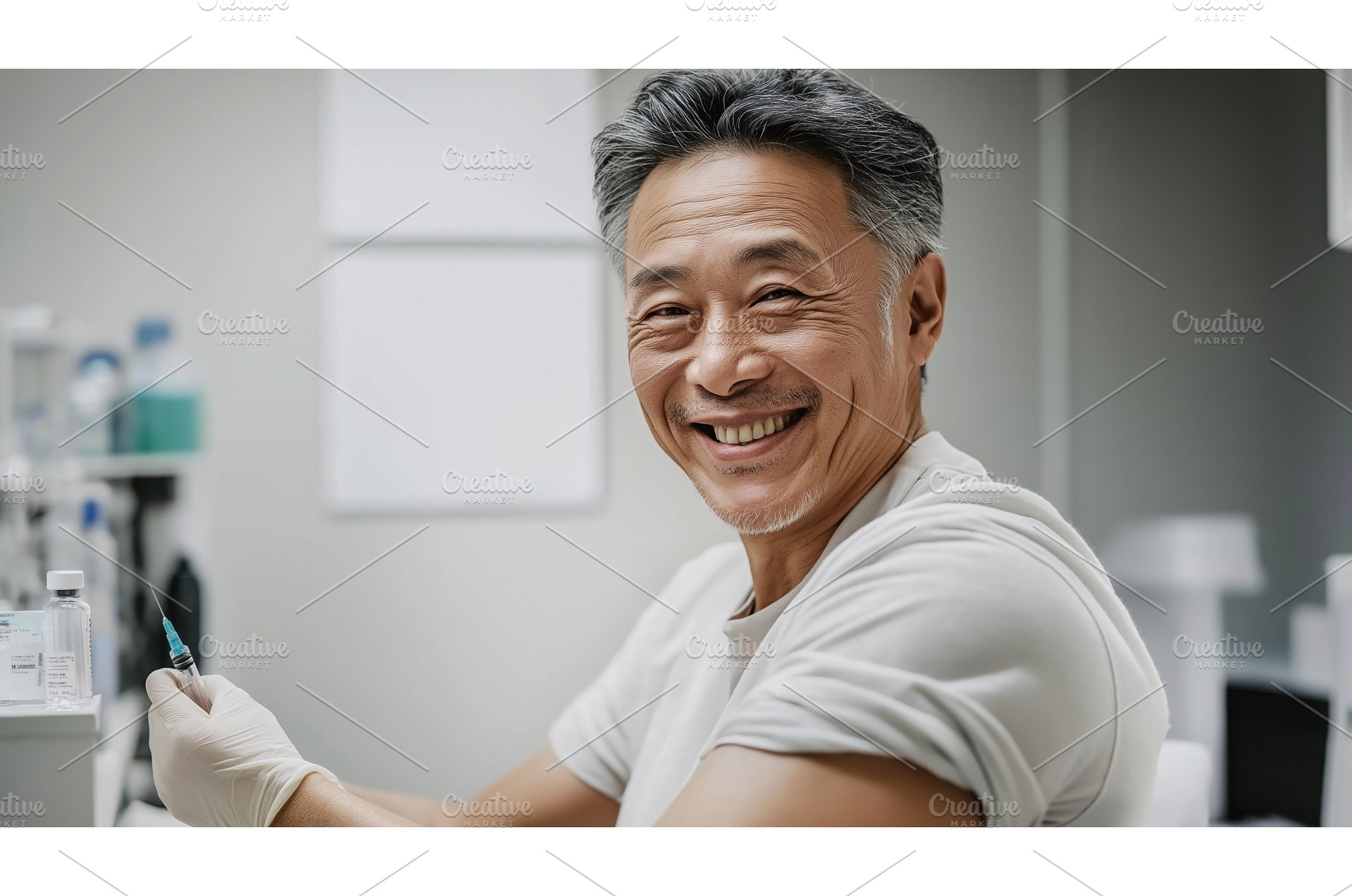 Asian male in a healthcare setting, a Health & Medical Photo by Sergey Kotenev