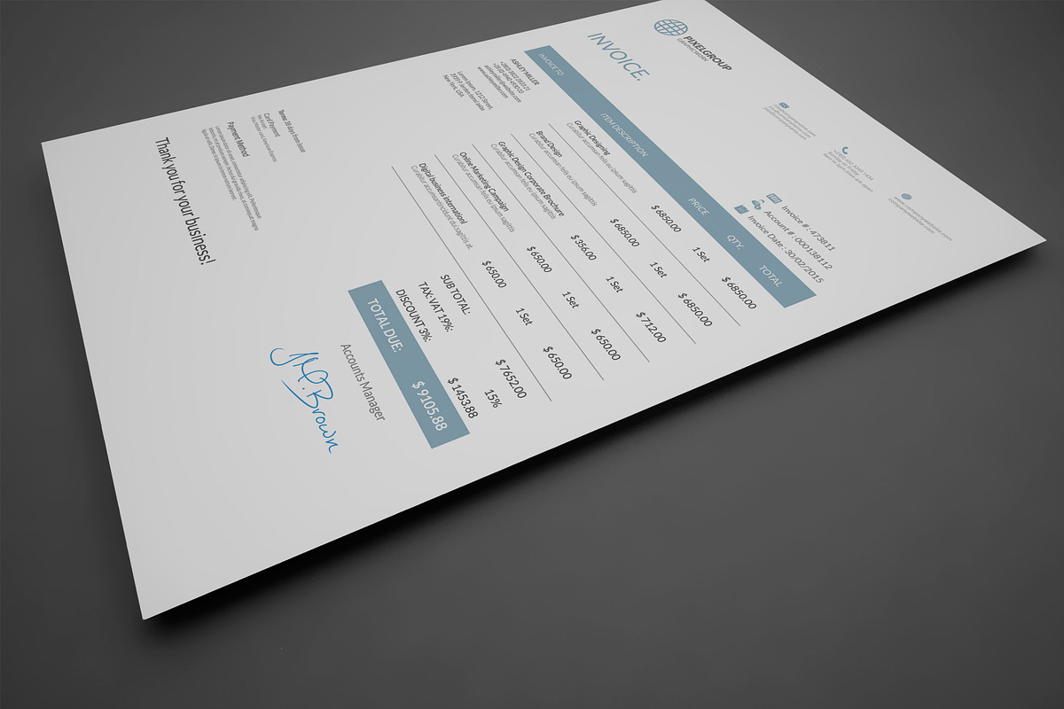 Invoice, a Stationery Template by UX-group (Photo 3 of 6)