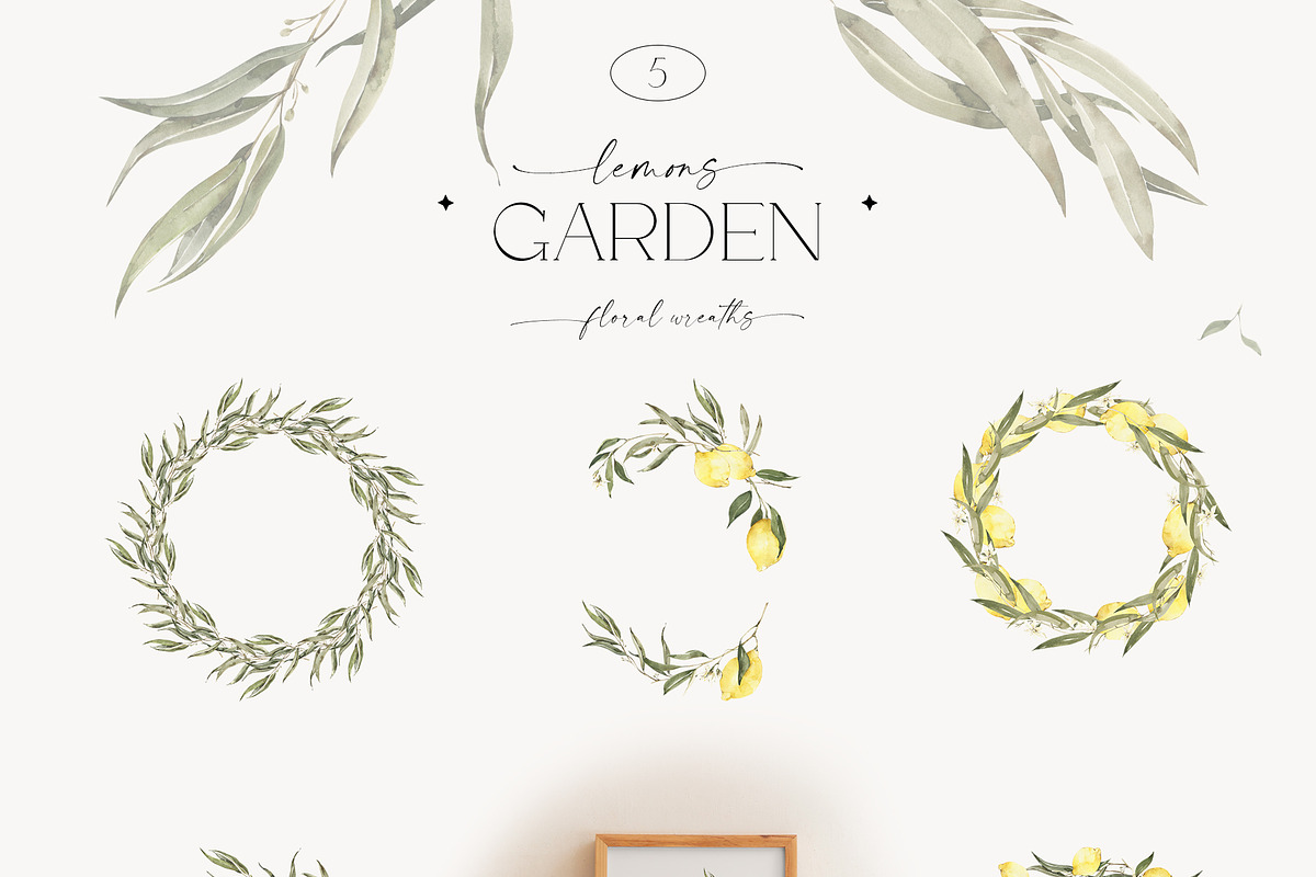 Watercolor Lemons Garden collection, a Decorative Illustration by ArtMaslyana (Photo 9 of 14)