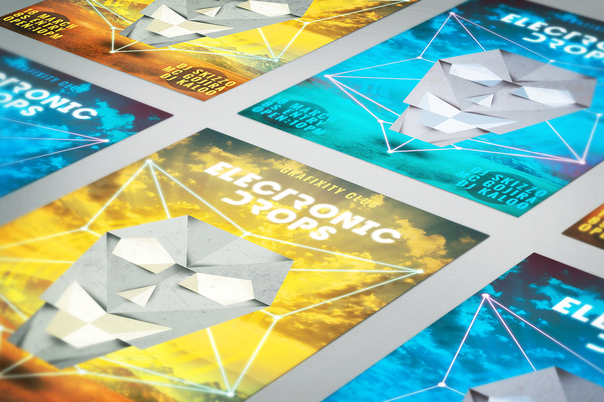 Electronic Music Poster, a Flyer Template by VectorBurn (Photo 3 of 5)
